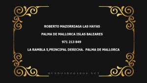 abogado Roberto Mazorriaga Las Hayas en la localidad de Palma de Mallorca