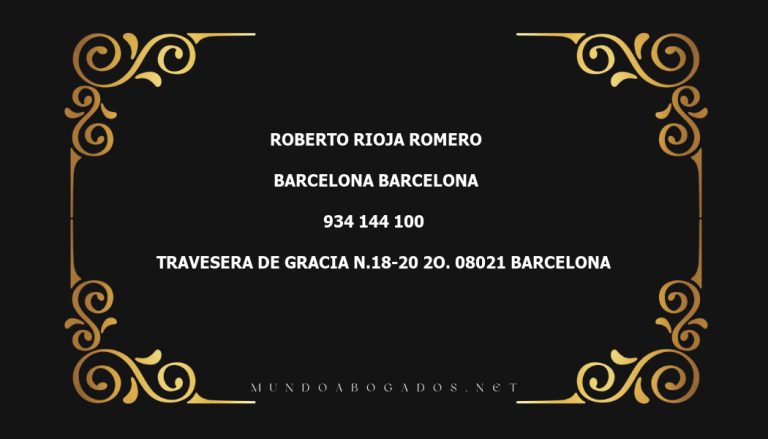 abogado Roberto Rioja Romero en la localidad de Barcelona