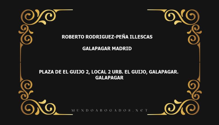 abogado Roberto Rodriguez-Peña Illescas en la localidad de Galapagar