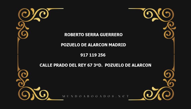 abogado Roberto Serra Guerrero en la localidad de Pozuelo de Alarcon