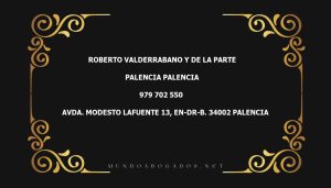 abogado Roberto Valderrabano Y De La Parte en la localidad de Palencia