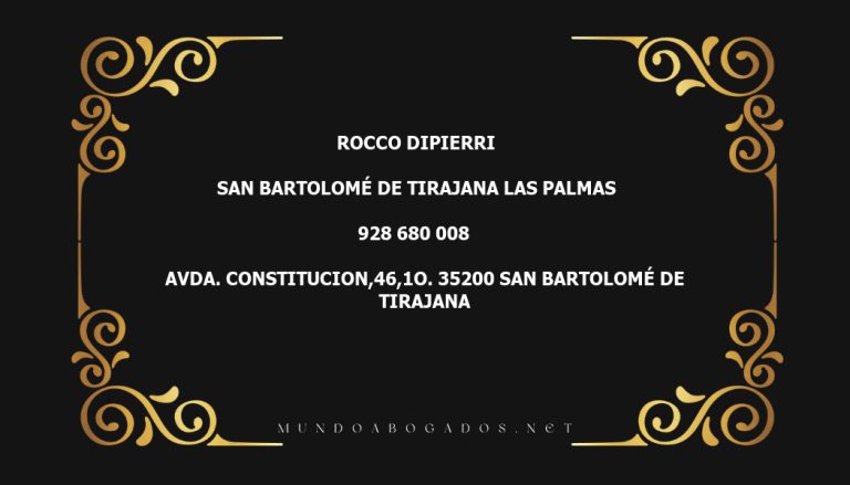 abogado Rocco Dipierri en la localidad de San Bartolomé de Tirajana