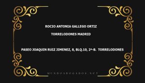 abogado Rocio Antonia Gallego Ortiz en la localidad de Torrelodones