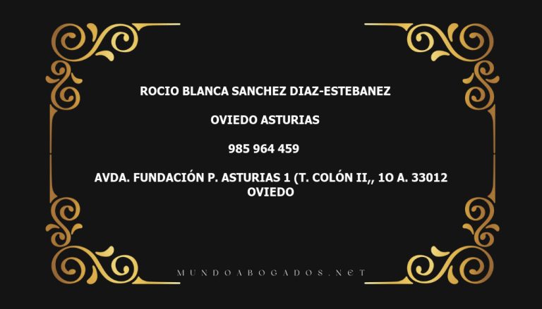 abogado Rocio Blanca Sanchez Diaz-Estebanez en la localidad de Oviedo