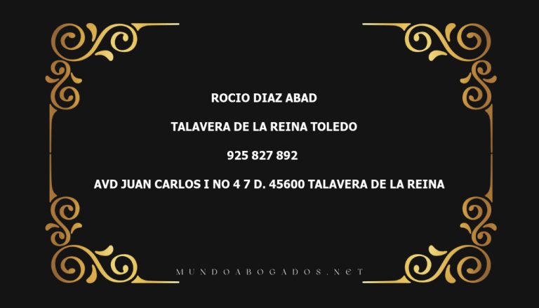 abogado Rocio Diaz Abad en la localidad de Talavera de la Reina