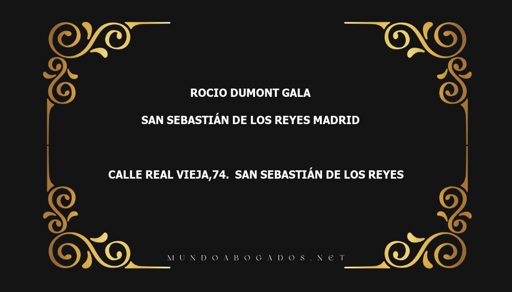 abogado Rocio Dumont Gala en la localidad de San Sebastián de los Reyes