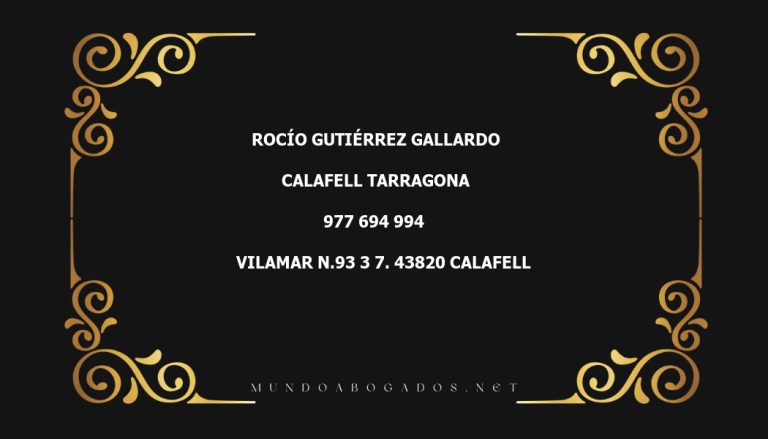 abogado Rocío Gutiérrez Gallardo en la localidad de Calafell