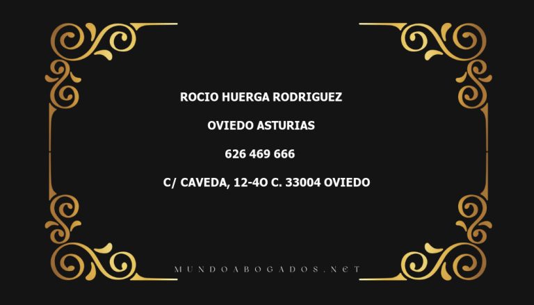 abogado Rocio Huerga Rodriguez en la localidad de Oviedo