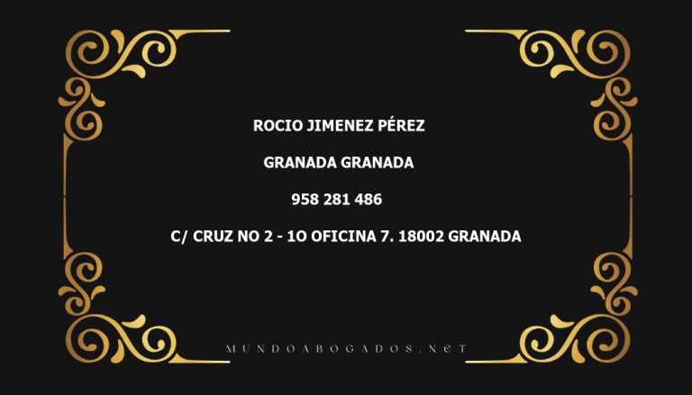 abogado Rocio Jimenez Pérez en la localidad de Granada