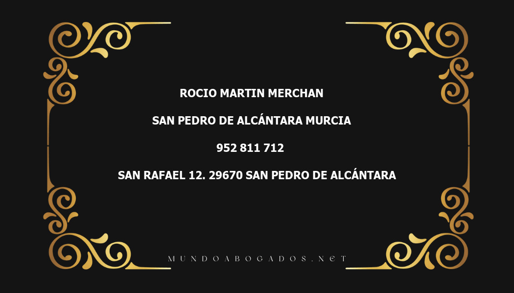 abogado Rocio Martin Merchan en la localidad de San Pedro de Alcántara