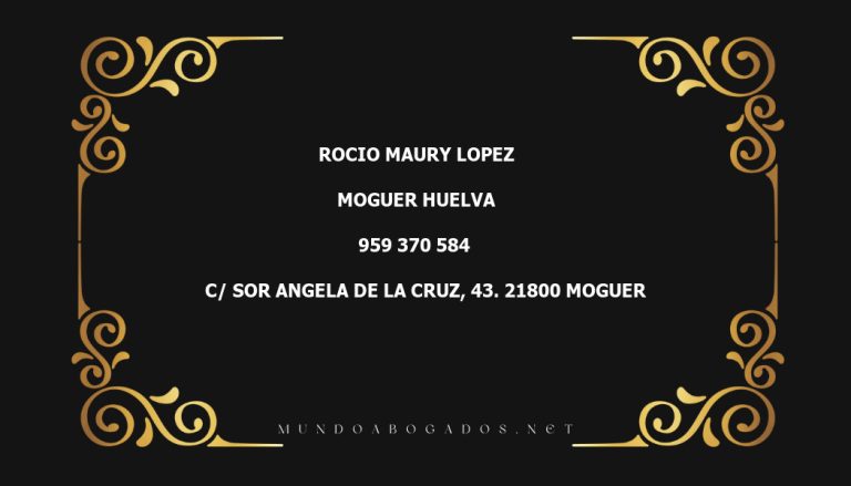 abogado Rocio Maury Lopez en la localidad de Moguer