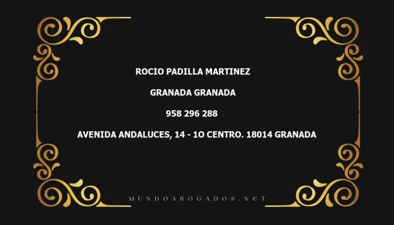 abogado Rocio Padilla Martinez en la localidad de Granada