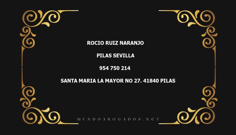 abogado Rocio Ruiz Naranjo en la localidad de Pilas