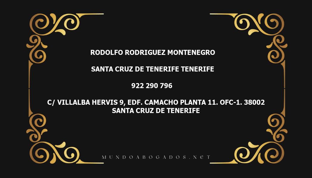 abogado Rodolfo Rodriguez Montenegro en la localidad de Santa Cruz de Tenerife