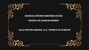 abogado Rodrigo Antonio Martinez Escuin en la localidad de Pozuelo de Alarcon