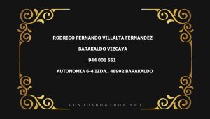 abogado Rodrigo Fernando Villalta Fernandez en la localidad de Barakaldo