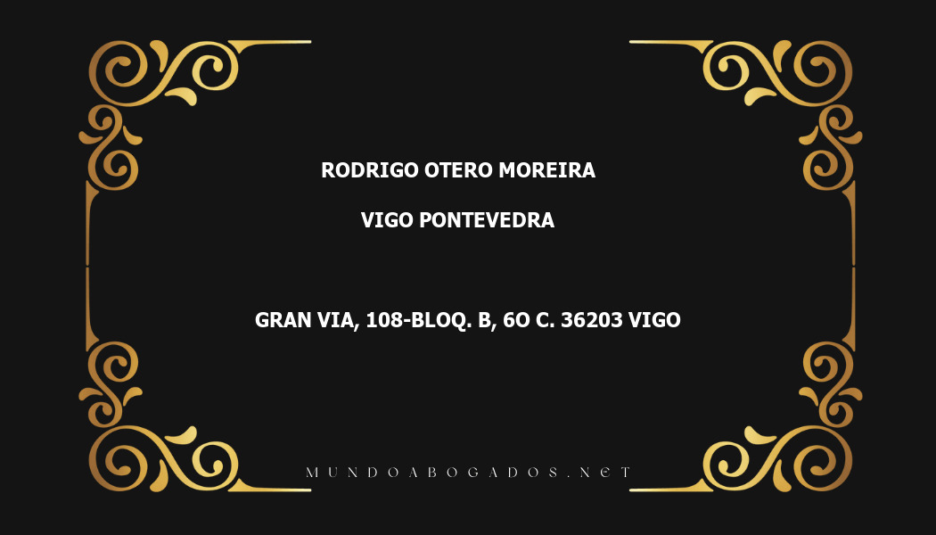 abogado Rodrigo Otero Moreira en la localidad de Vigo