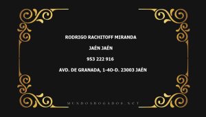 abogado Rodrigo Rachitoff Miranda en la localidad de Jaén