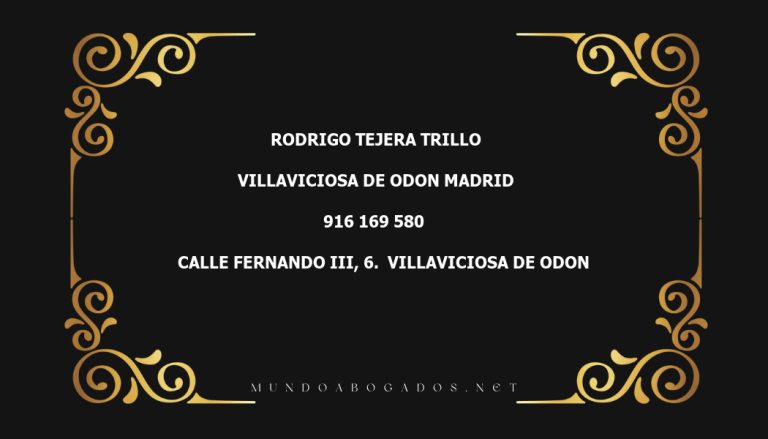 abogado Rodrigo Tejera Trillo en la localidad de Villaviciosa de Odon