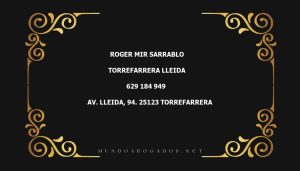 abogado Roger Mir Sarrablo en la localidad de Torrefarrera