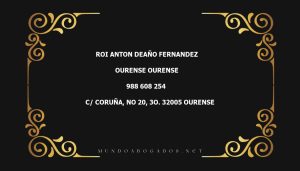 abogado Roi Anton Deaño Fernandez en la localidad de Ourense