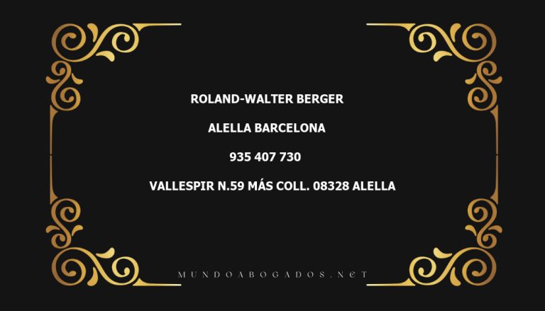 abogado Roland-Walter Berger en la localidad de Alella