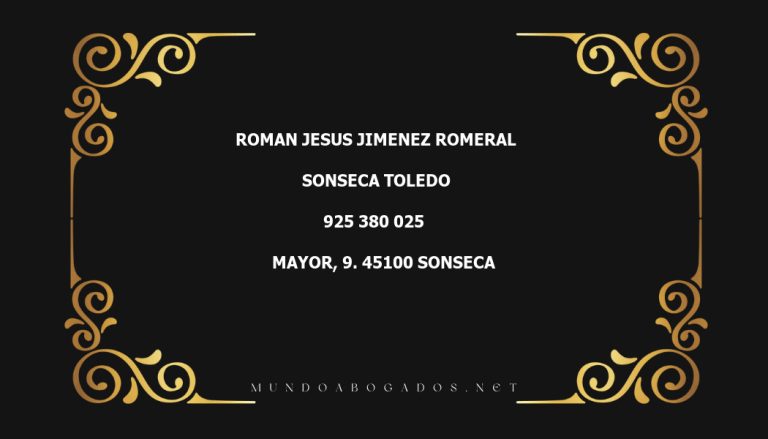 abogado Roman Jesus Jimenez Romeral en la localidad de Sonseca