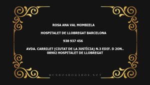 abogado Rosa Ana Val Mombiela en la localidad de Hospitalet de Llobregat