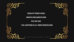 abogado Rosa Mª Peris Vidal en la localidad de Barcelona