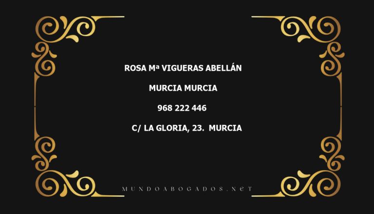 abogado Rosa Mª Vigueras Abellán en la localidad de Murcia