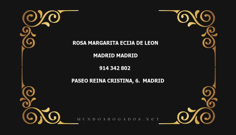 abogado Rosa Margarita Ecija De Leon en la localidad de Madrid