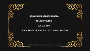 abogado Rosa Maria Arcones Baeza en la localidad de Toledo