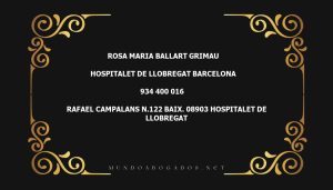 abogado Rosa Maria Ballart Grimau en la localidad de Hospitalet de Llobregat