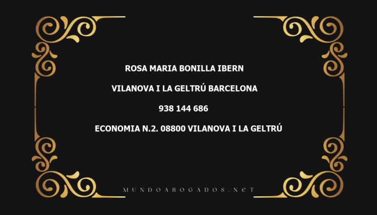 abogado Rosa Maria Bonilla Ibern en la localidad de Vilanova i la Geltrú