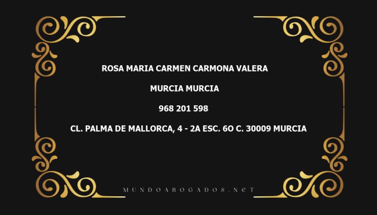 abogado Rosa Maria Carmen Carmona Valera en la localidad de Murcia