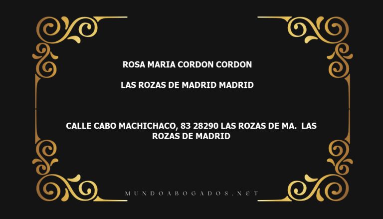 abogado Rosa Maria Cordon Cordon en la localidad de Las Rozas de Madrid