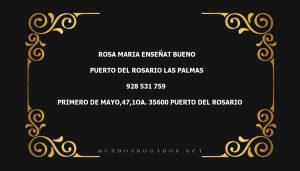 abogado Rosa Maria Enseñat Bueno en la localidad de Puerto del Rosario