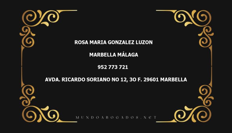 abogado Rosa Maria Gonzalez Luzon en la localidad de Marbella