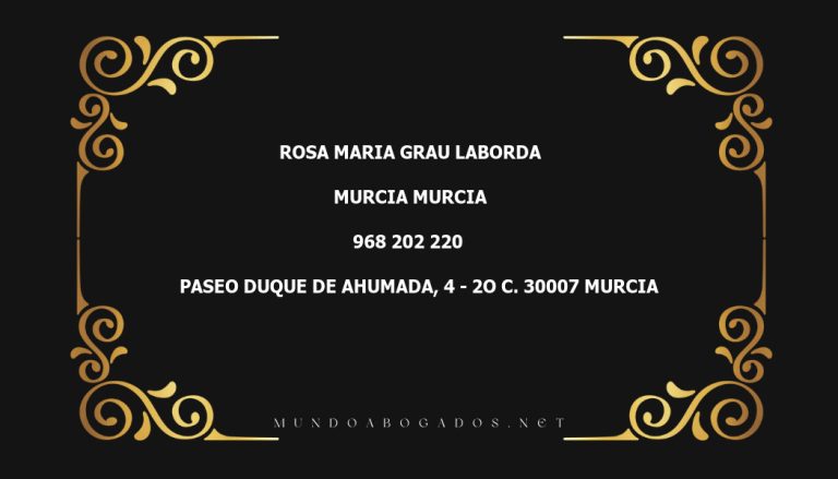 abogado Rosa Maria Grau Laborda en la localidad de Murcia