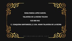 abogado Rosa Maria Lopez Gudiel en la localidad de Talavera de la Reina