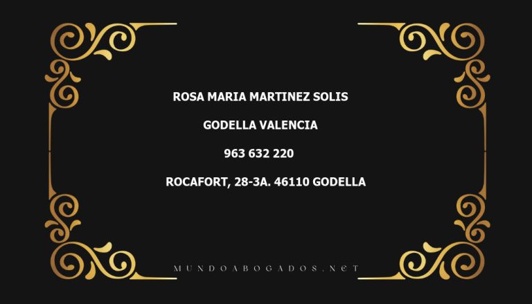 abogado Rosa Maria Martinez Solis en la localidad de Godella