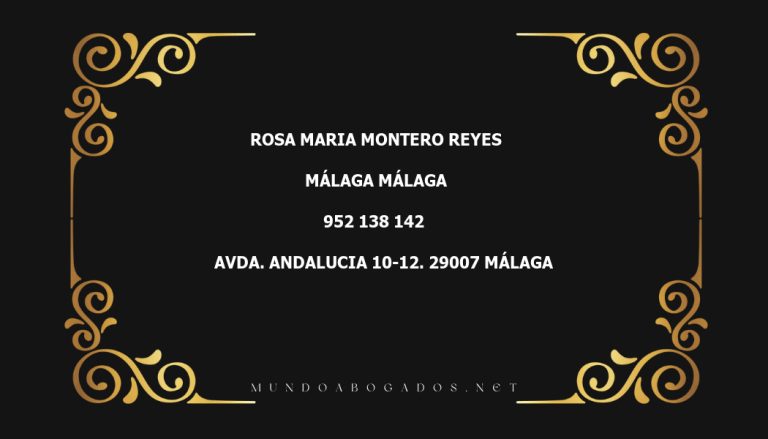 abogado Rosa Maria Montero Reyes en la localidad de Málaga