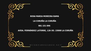 abogado Rosa Maria Moreira Rama en la localidad de La Coruña