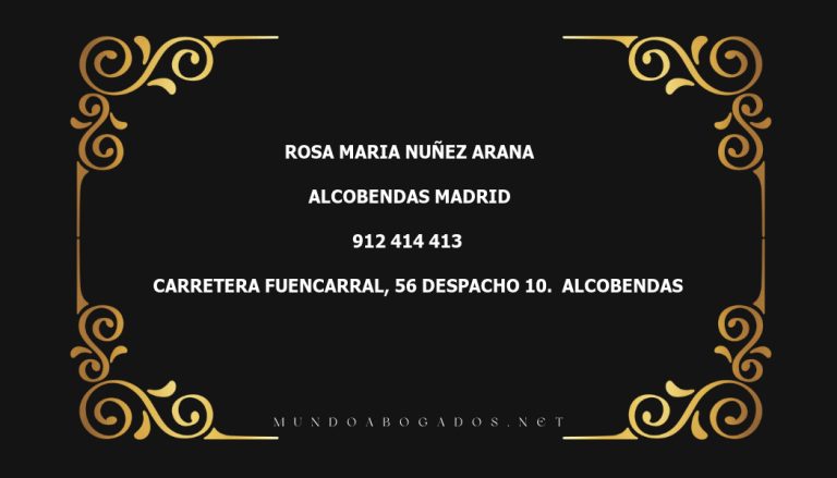 abogado Rosa Maria Nuñez Arana en la localidad de Alcobendas