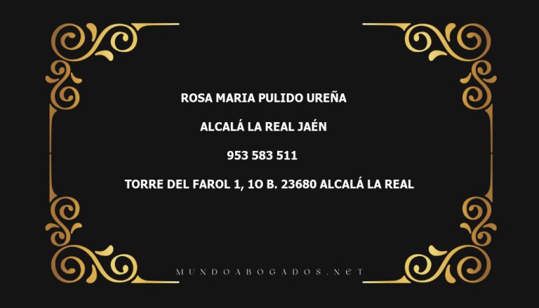 abogado Rosa Maria Pulido Ureña en la localidad de Alcalá la Real