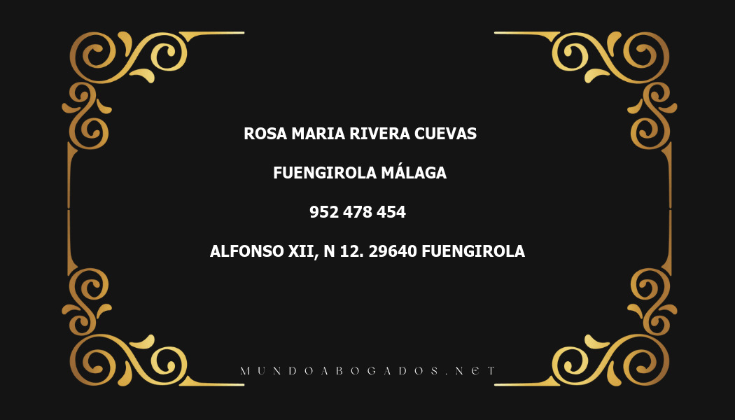 abogado Rosa Maria Rivera Cuevas en la localidad de Fuengirola