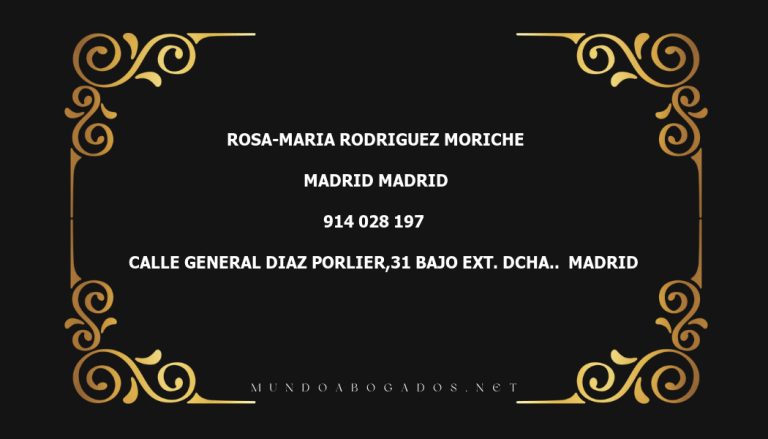 abogado Rosa-Maria Rodriguez Moriche en la localidad de Madrid