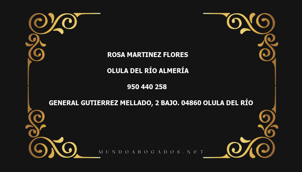 abogado Rosa Martinez Flores en la localidad de Olula del Río