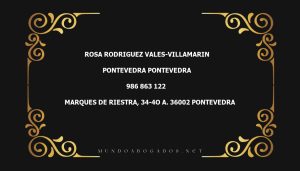 abogado Rosa Rodriguez Vales-Villamarin en la localidad de Pontevedra