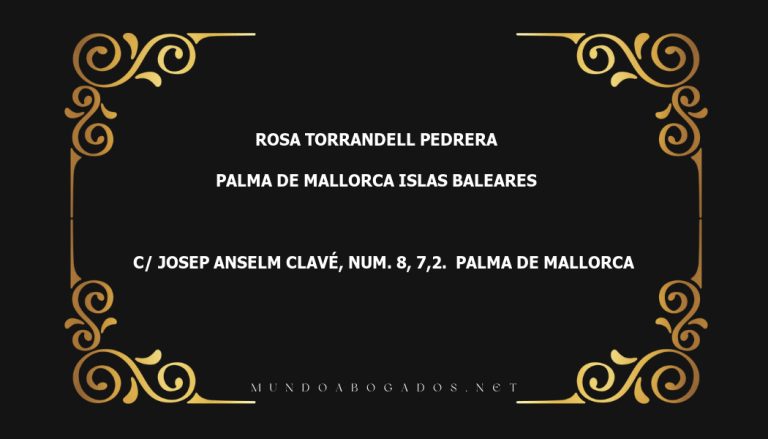 abogado Rosa Torrandell Pedrera en la localidad de Palma de Mallorca